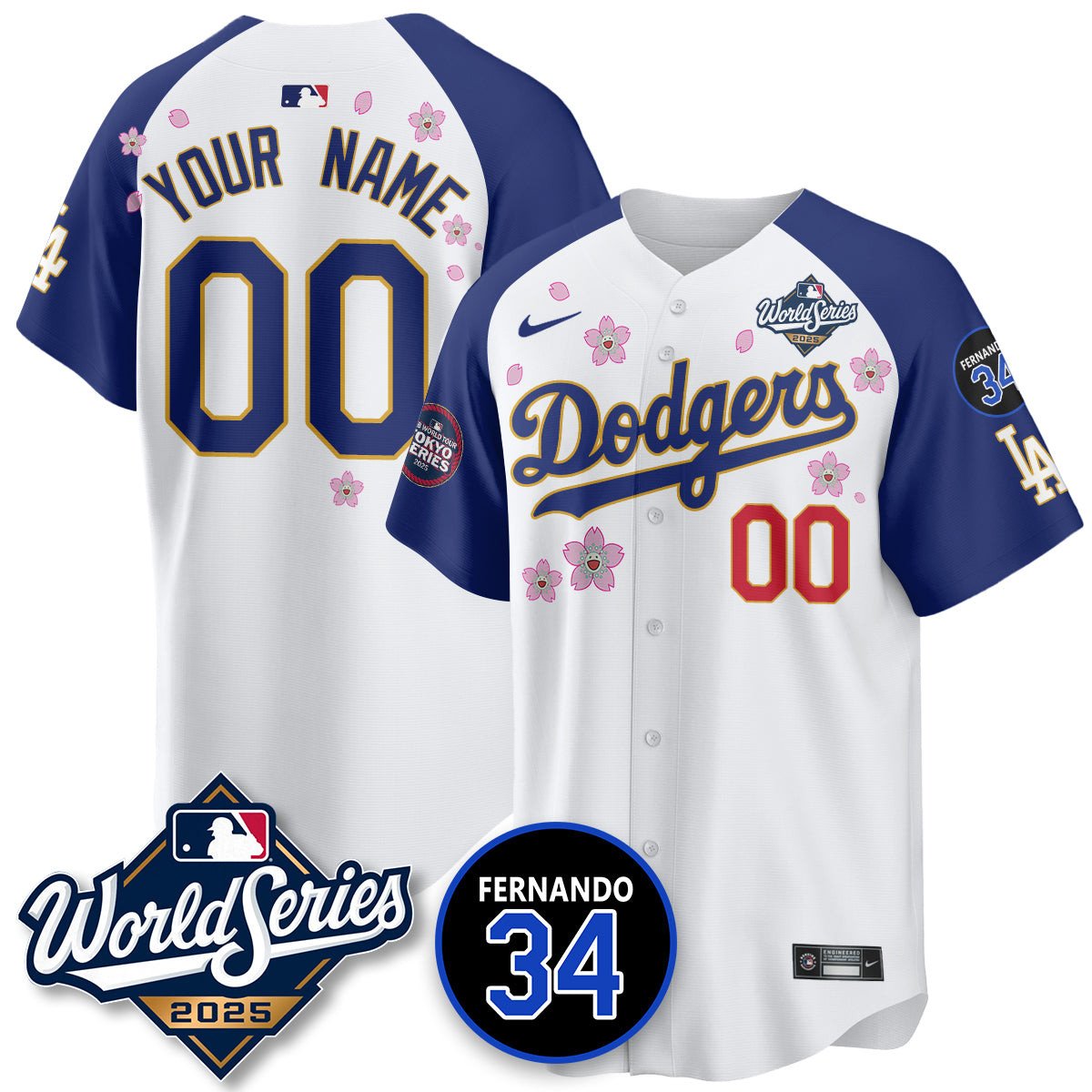Los Angeles Dodgers Tokyo Series 2025 NL Champions Custom Jersey - All Stitched