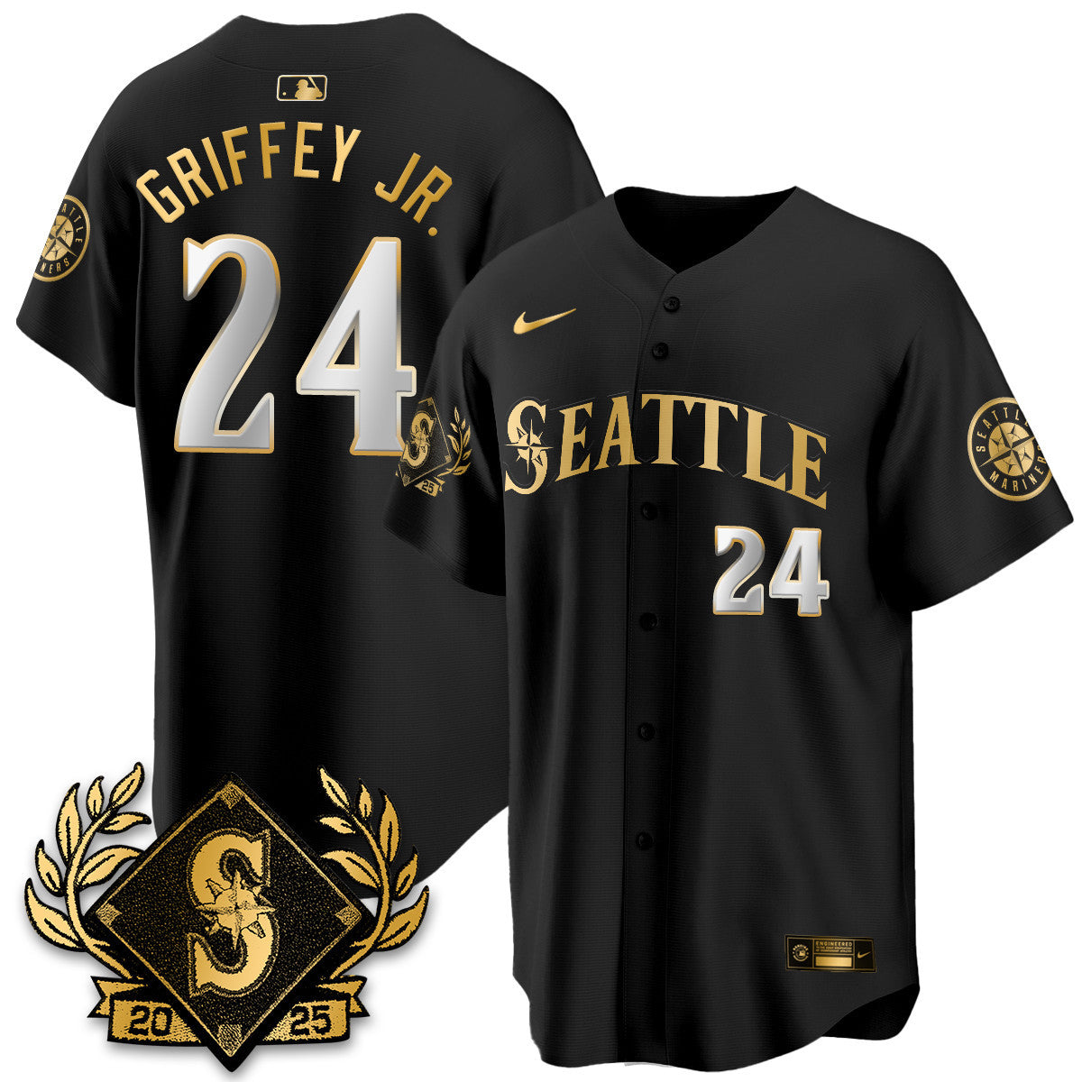 Seattle Mariners 2025 Series Gold Jersey - All Stitched