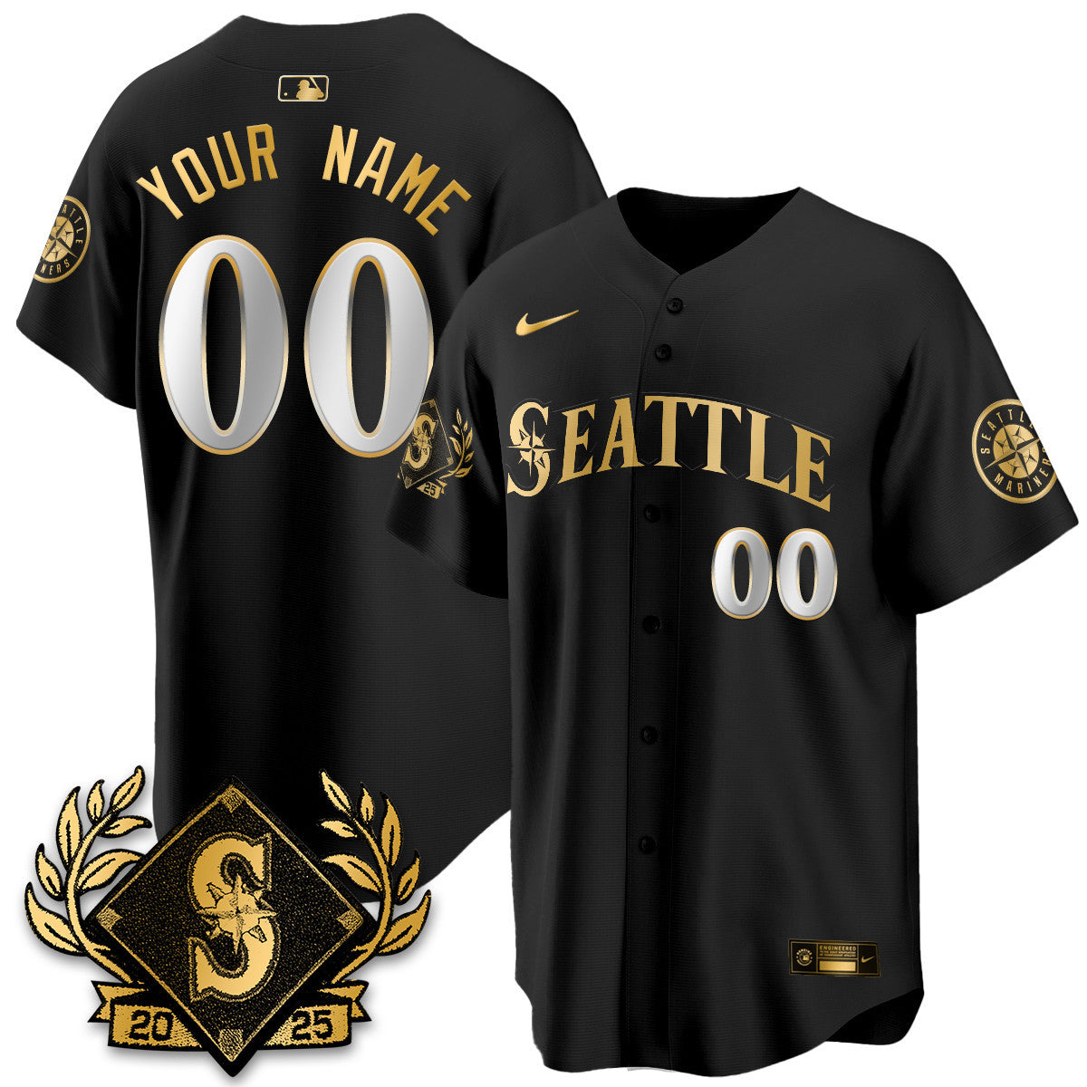 Seattle Mariners 2025 Series Gold Jersey - All Stitched