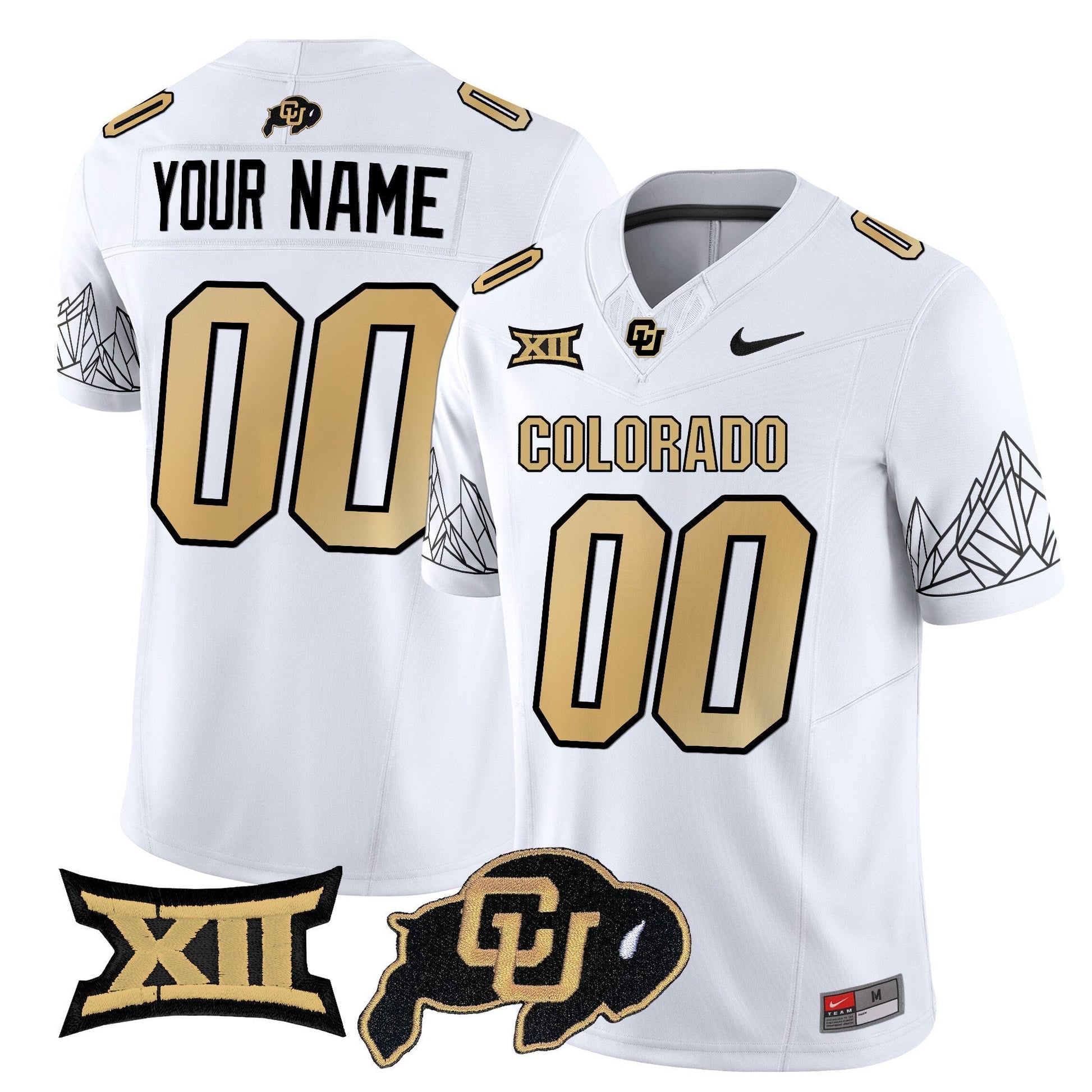 Custom Name/Gender Colorado Buffaloes Vapor Limited Jersey V3 - Big 12 XII Patch - All Stitched