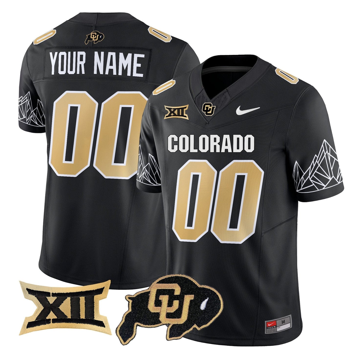 Custom Name/Gender Colorado Buffaloes Vapor Limited Jersey V3 - Big 12 XII Patch - All Stitched