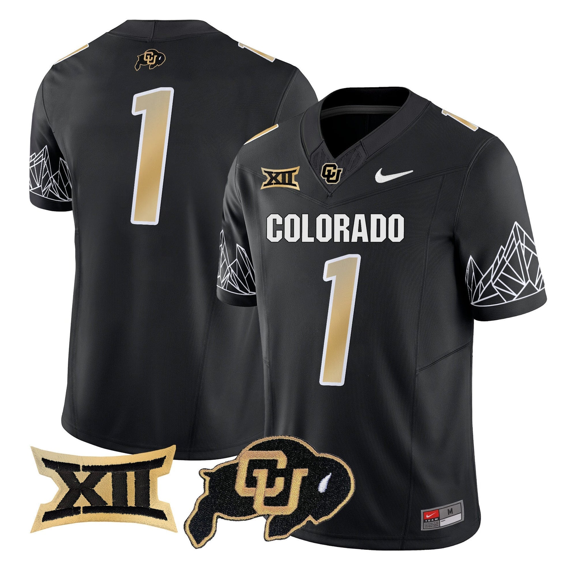 Men's Colorado Buffaloes Vapor Limited Jersey V3 - Big 12 XII Patch - All Stitched