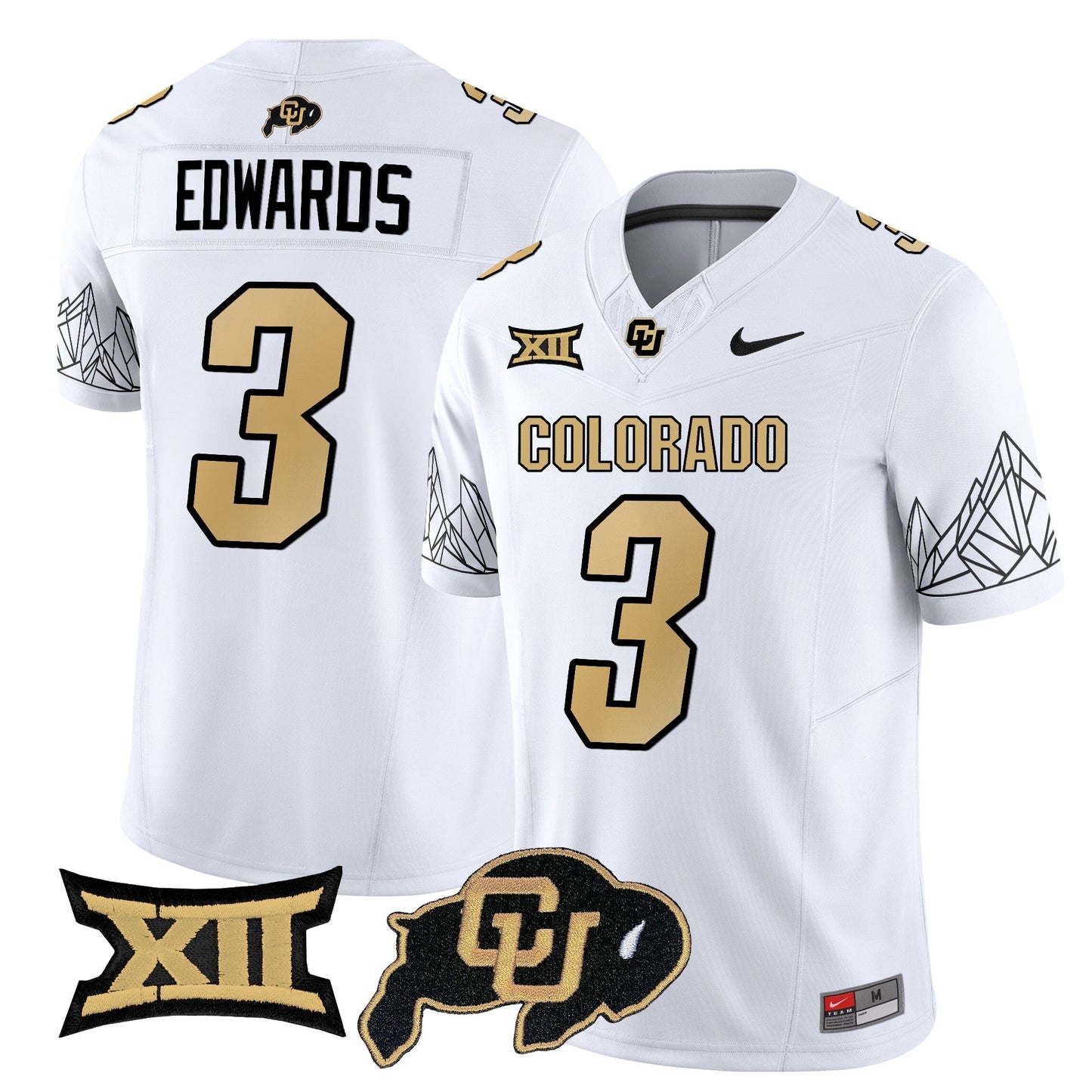 Men's Colorado Buffaloes Vapor Limited Jersey V3 - Big 12 XII Patch - All Stitched