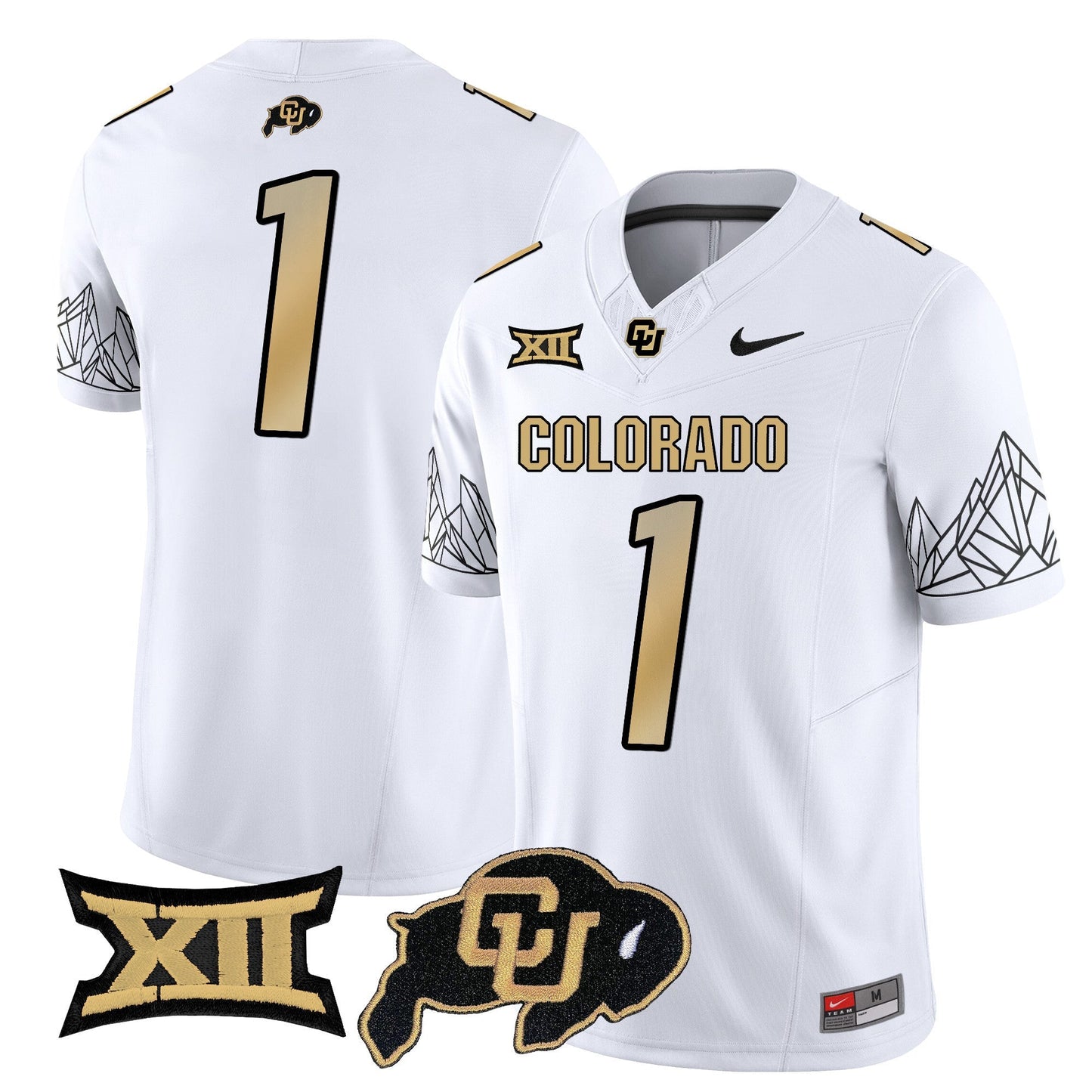 Men's Colorado Buffaloes Vapor Limited Jersey V3 - Big 12 XII Patch - All Stitched