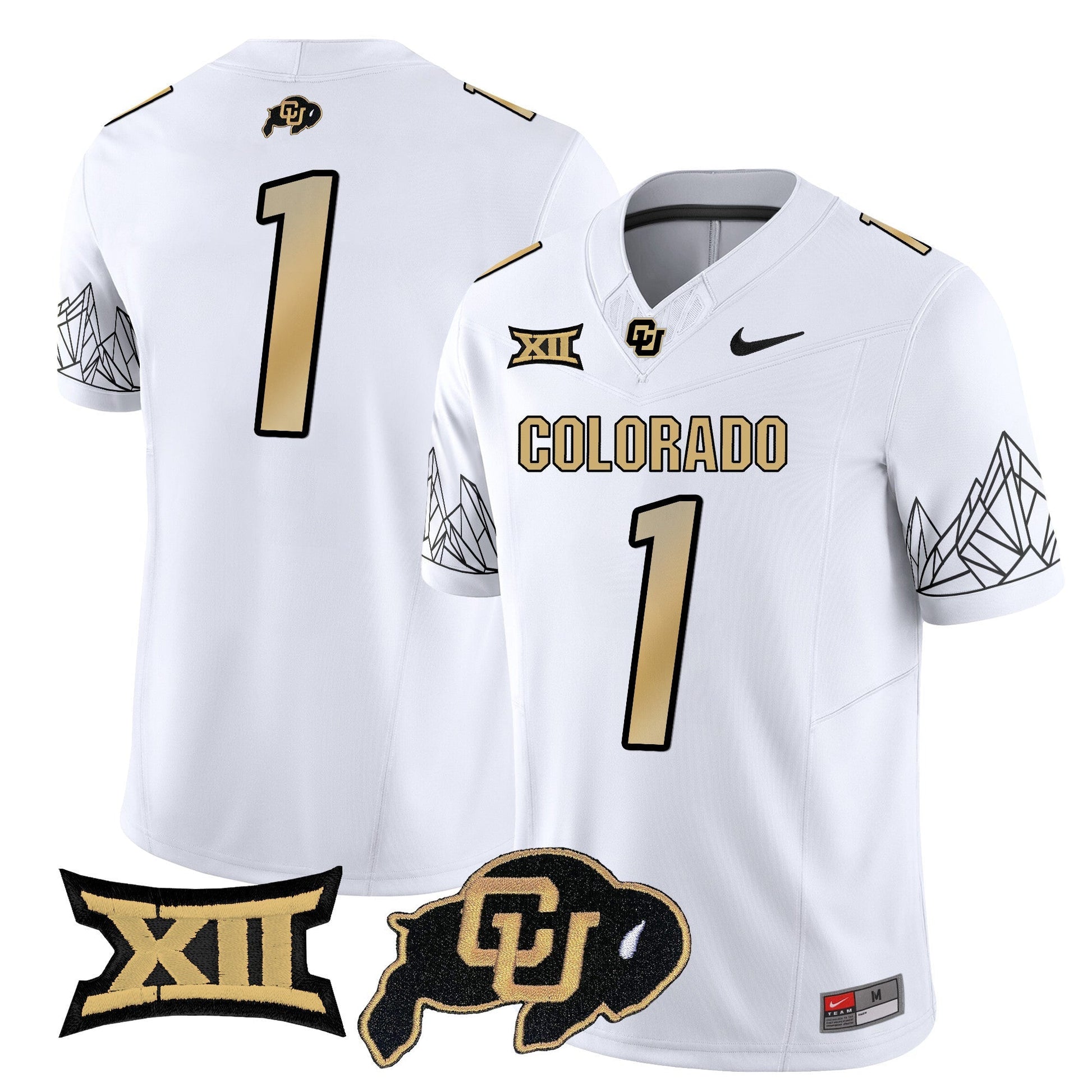 Men's Colorado Buffaloes Vapor Limited Jersey V3 - Big 12 XII Patch - All Stitched