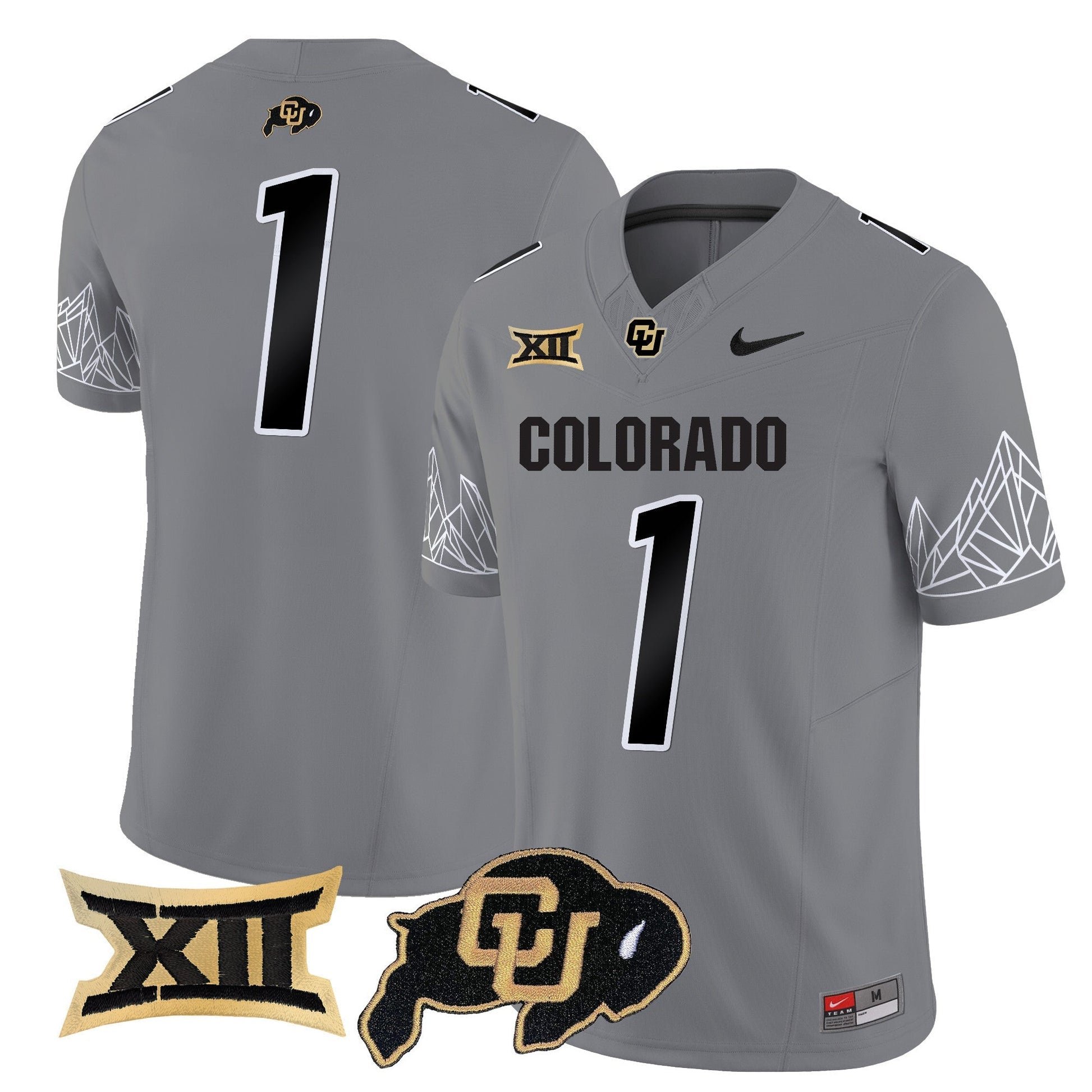 Men's Colorado Buffaloes Vapor Limited Jersey V3 - Big 12 XII Patch - All Stitched