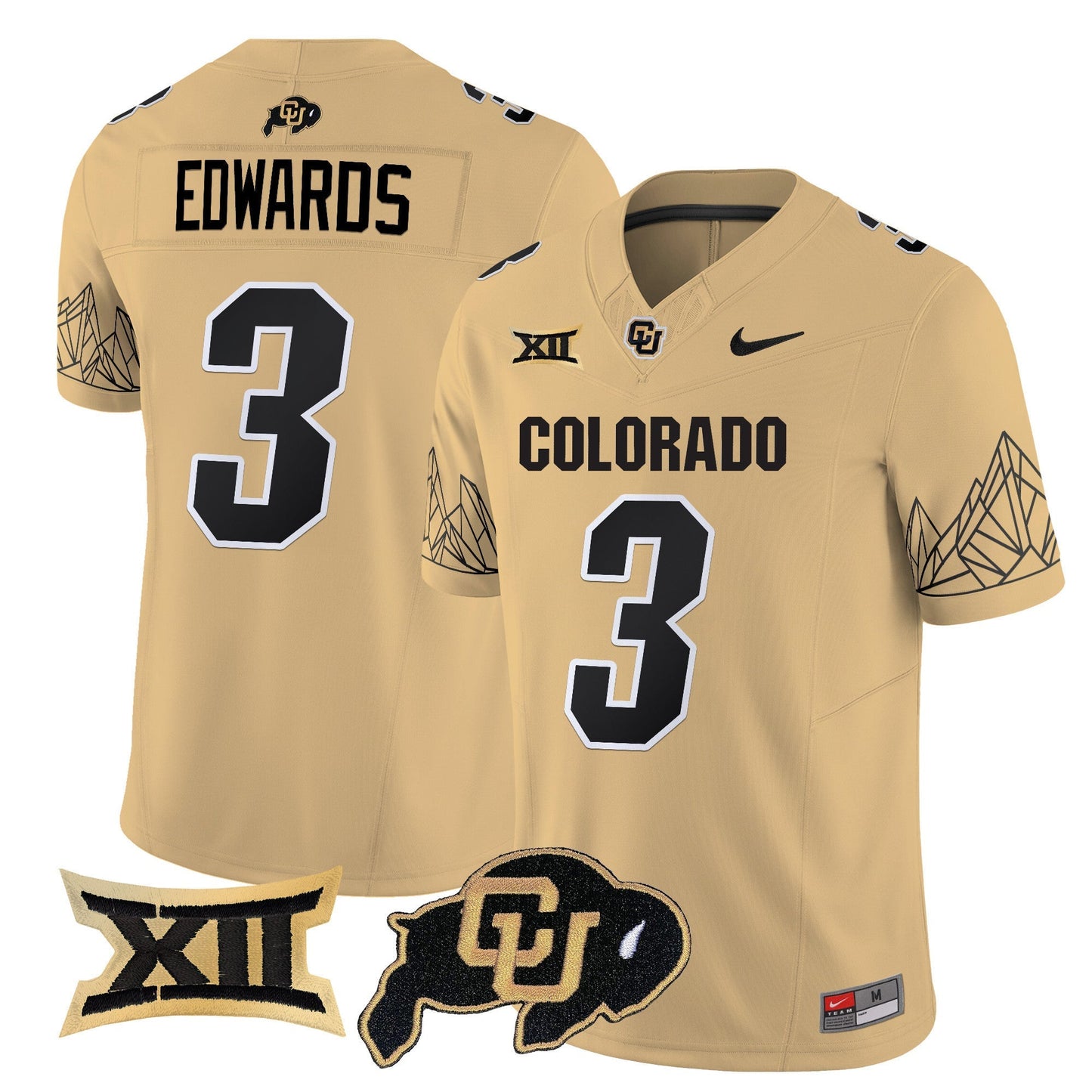 Men's Colorado Buffaloes Vapor Limited Jersey V3 - Big 12 XII Patch - All Stitched