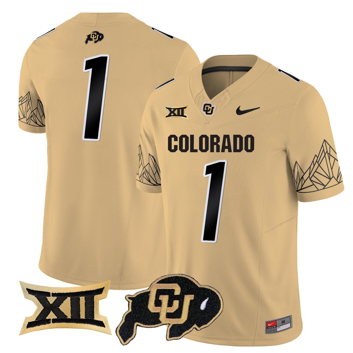 Men's Colorado Buffaloes Vapor Limited Jersey V3 - Big 12 XII Patch - All Stitched
