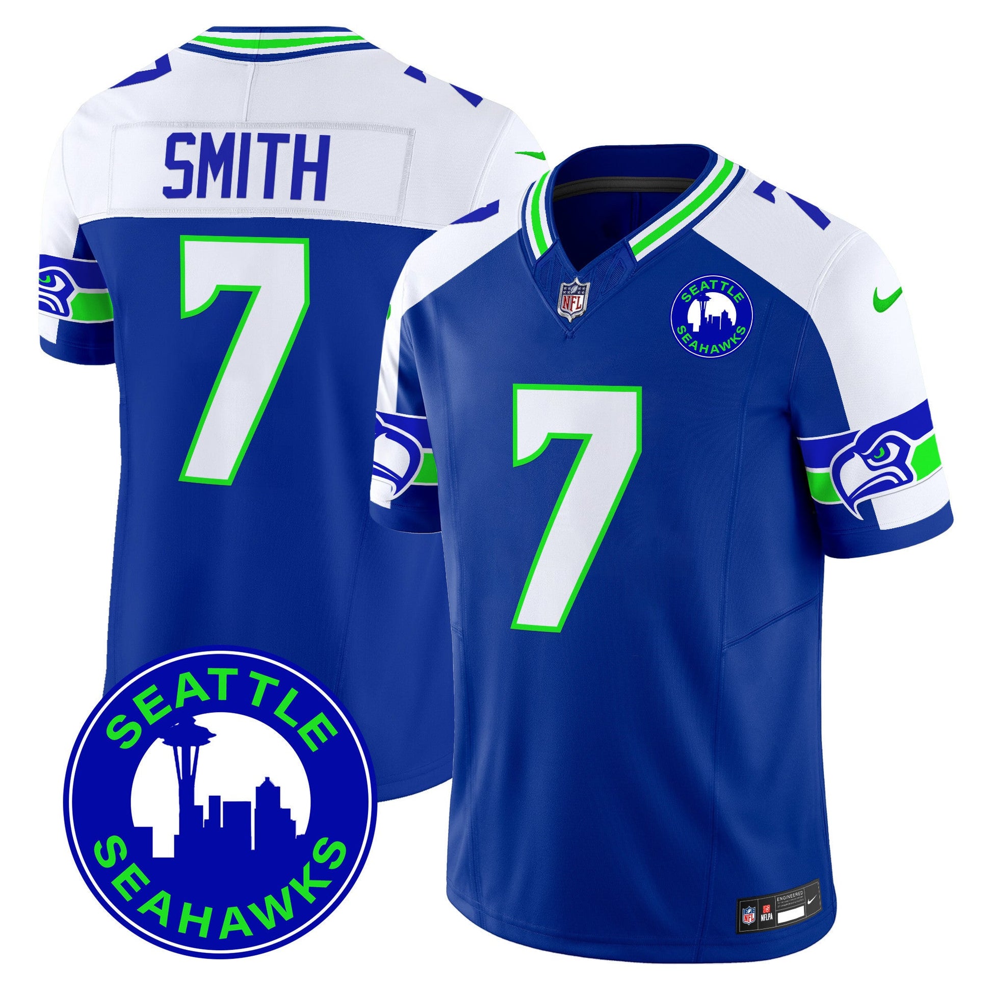 Men's Seahawks 2024 Seattle City Patch Vapor Limited Jersey - All Stitched