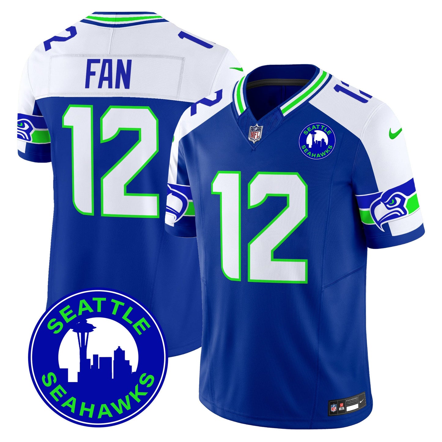 Men's Seahawks 2024 Seattle City Patch Vapor Limited Jersey - All Stitched