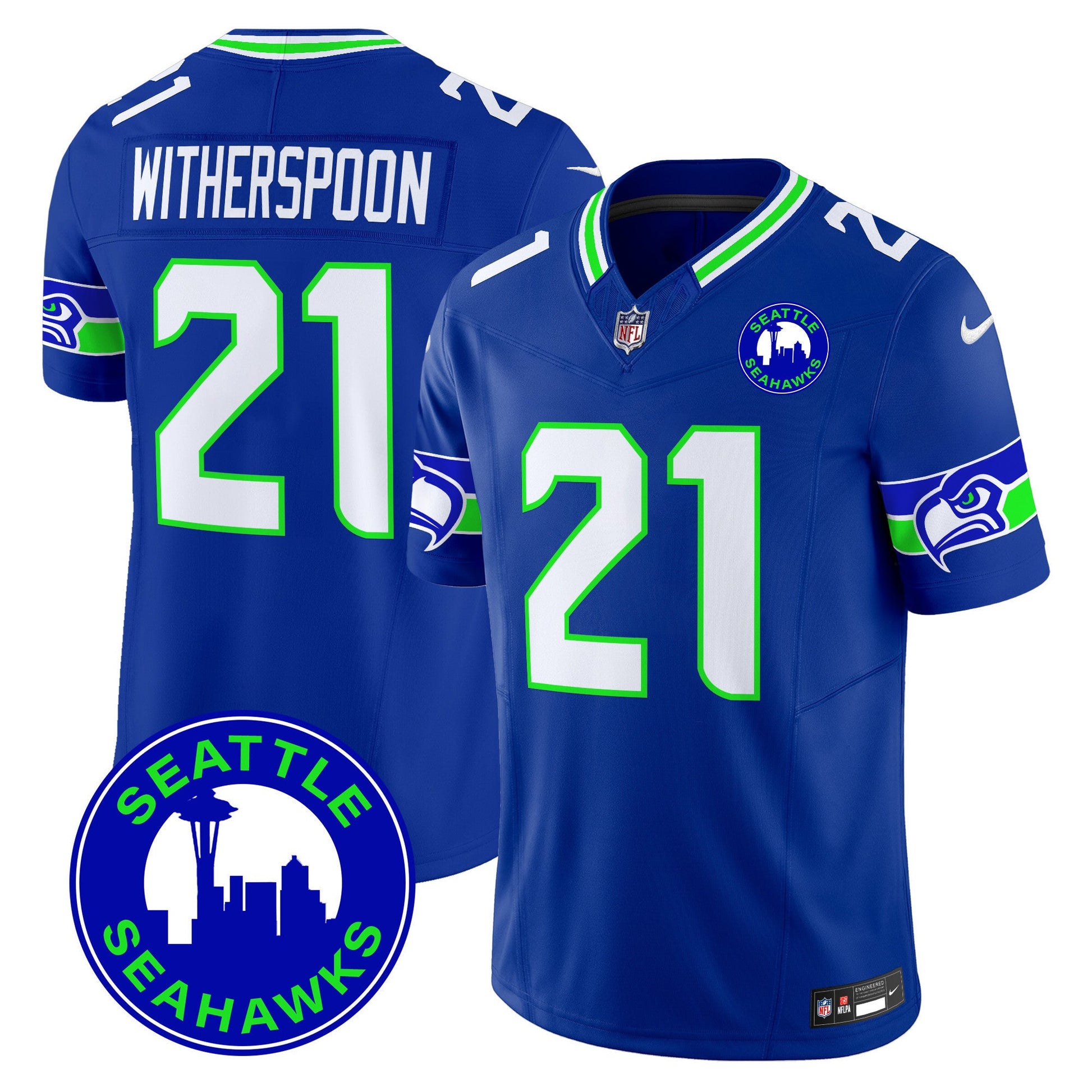 Men's Seahawks 2024 Seattle City Patch Vapor Limited Jersey - All Stitched