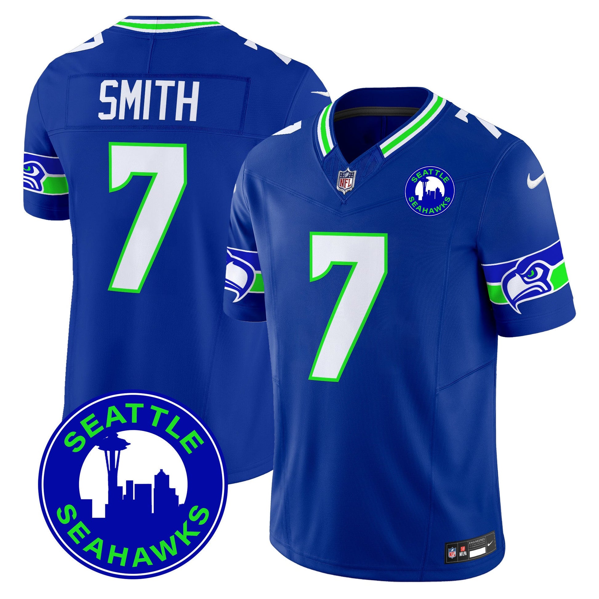Men's Seahawks 2024 Seattle City Patch Vapor Limited Jersey - All Stitched