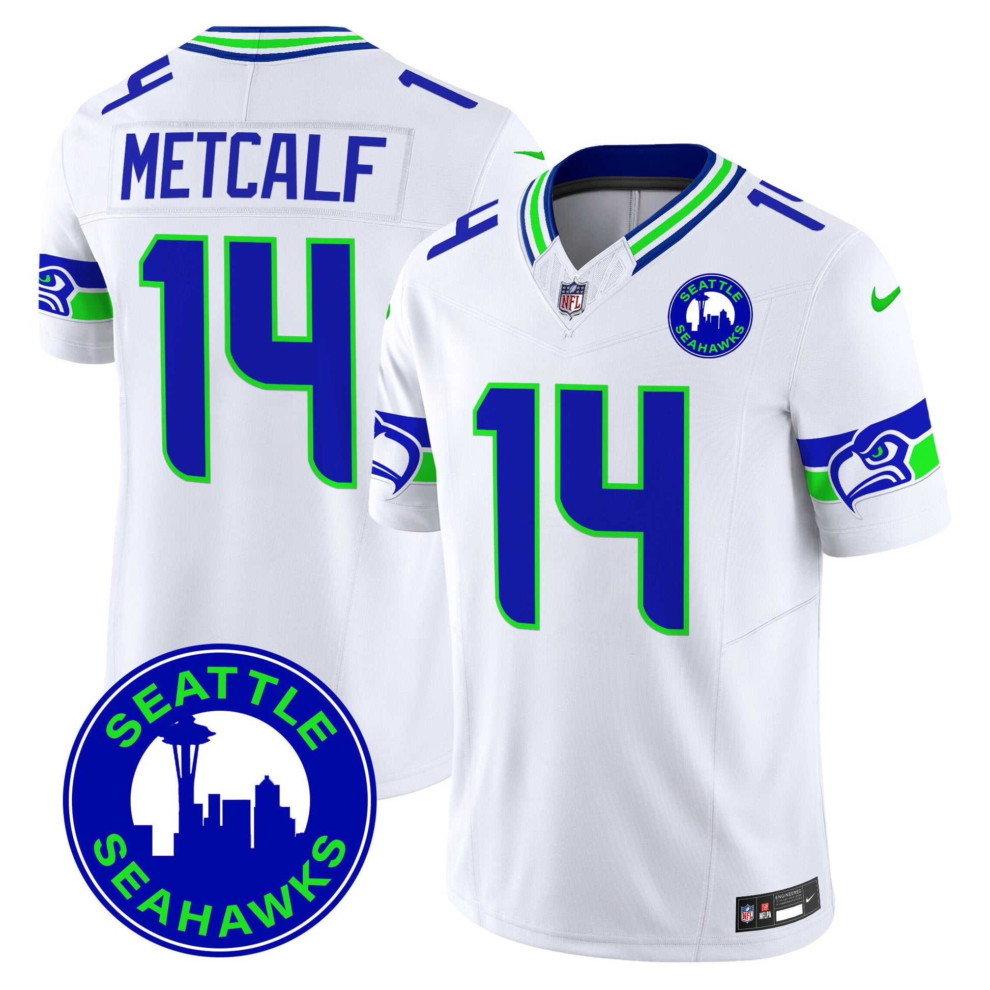 Men's Seahawks 2024 Seattle City Patch Vapor Limited Jersey - All Stitched