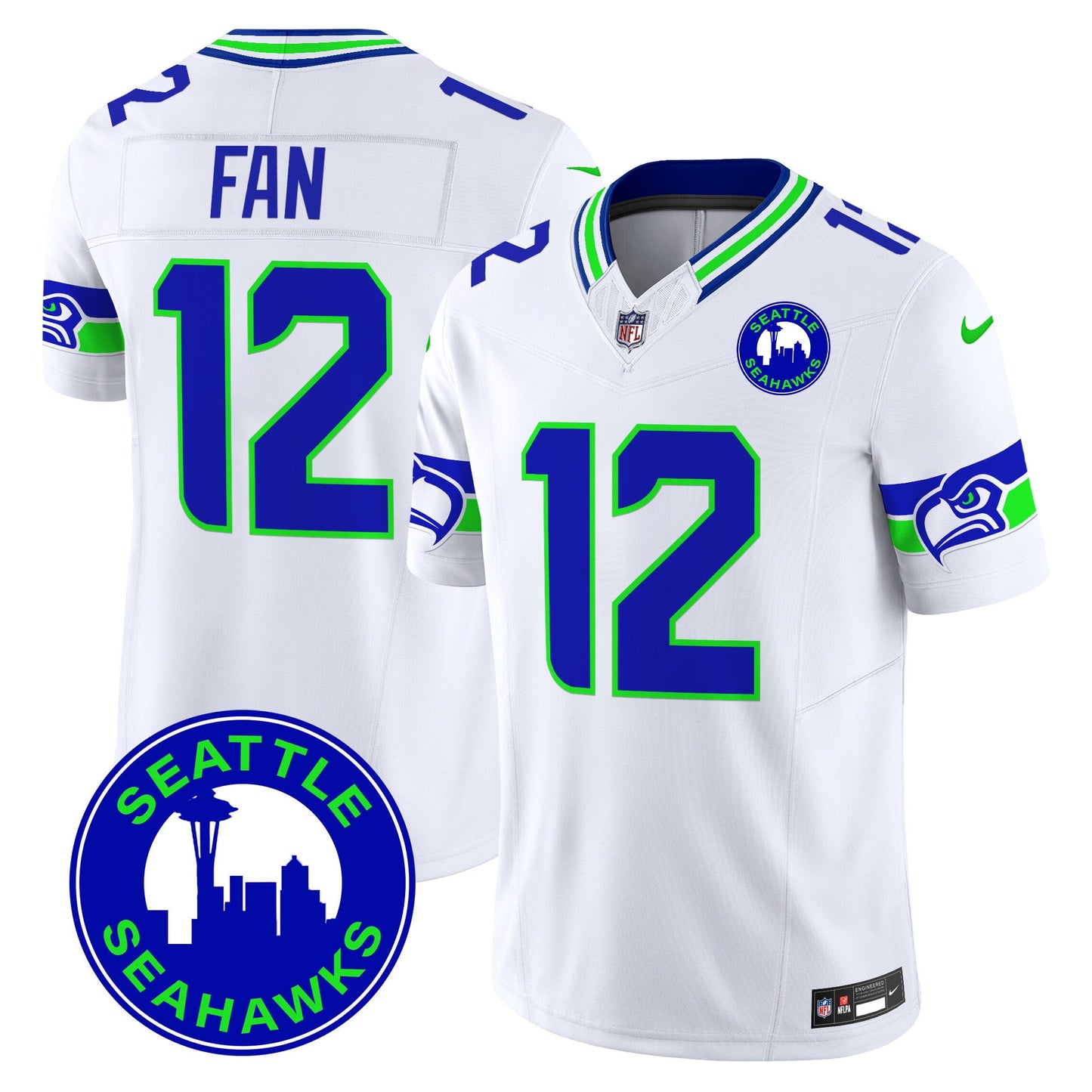 Men's Seahawks 2024 Seattle City Patch Vapor Limited Jersey - All Stitched