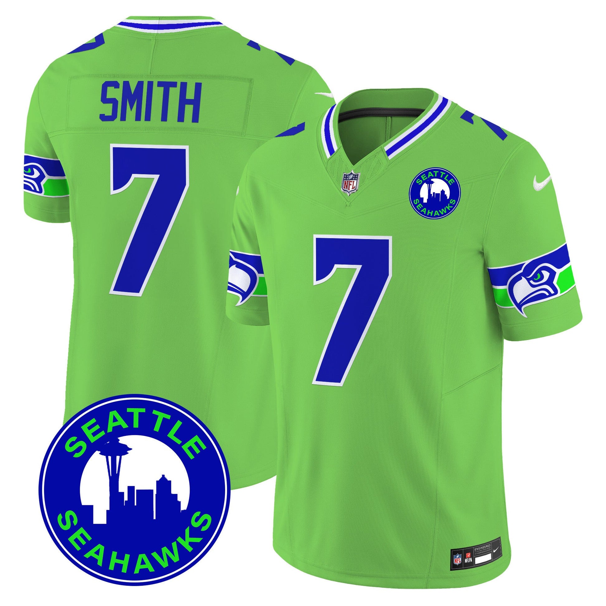 Men's Seahawks 2024 Seattle City Patch Vapor Limited Jersey - All Stitched