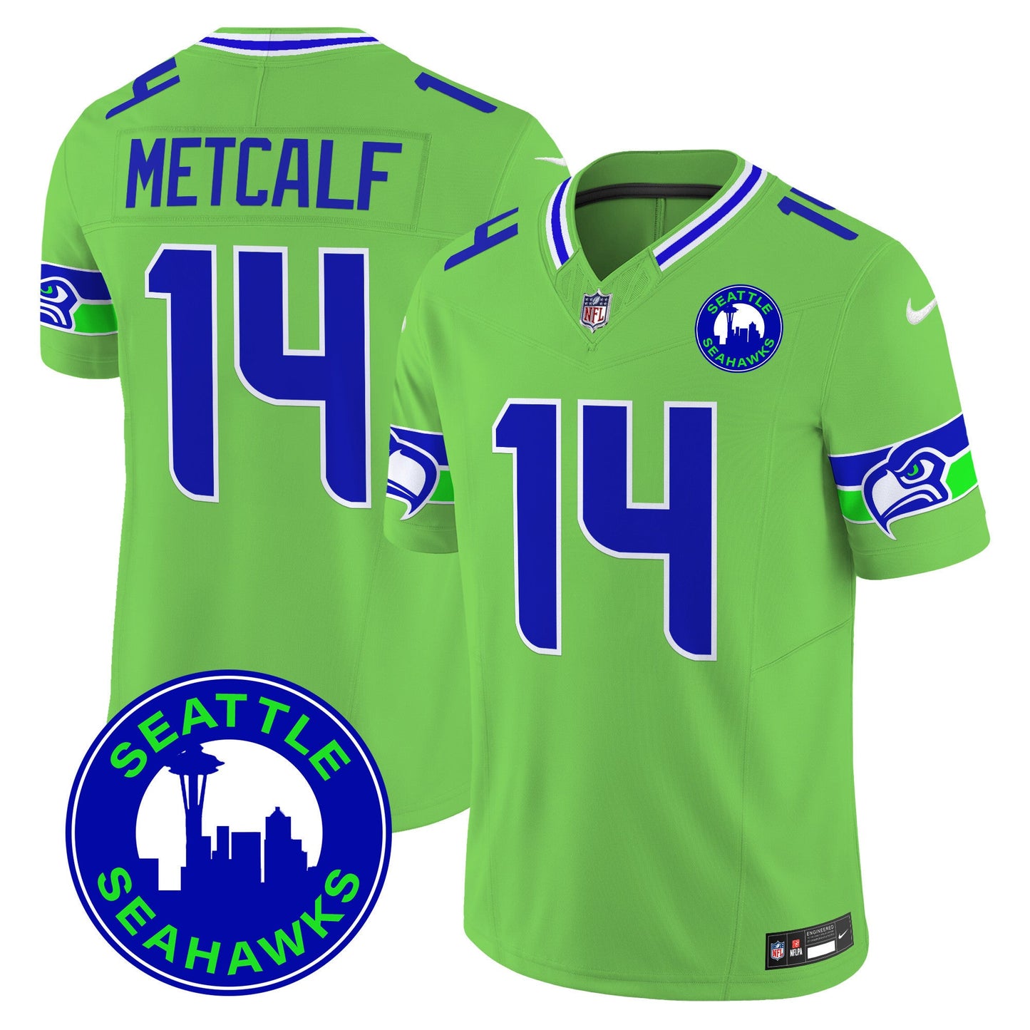 Men's Seahawks 2024 Seattle City Patch Vapor Limited Jersey - All Stitched