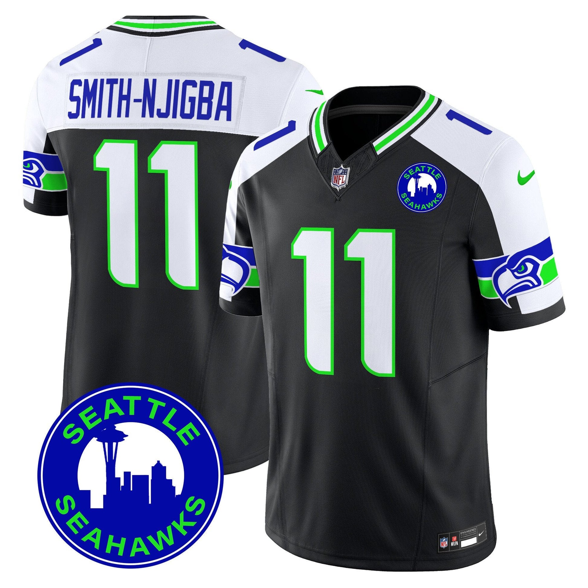 Men's Seahawks 2024 Seattle City Patch Vapor Limited Jersey - All Stitched