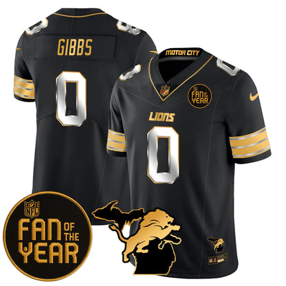 Men's Detroit Lions "Fan Of The Year" Jersey - All Stitched