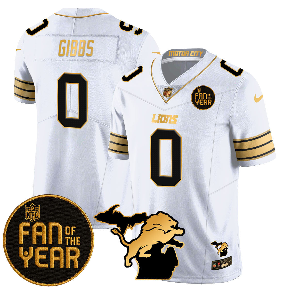 Men's Detroit Lions "Fan Of The Year" Jersey - All Stitched