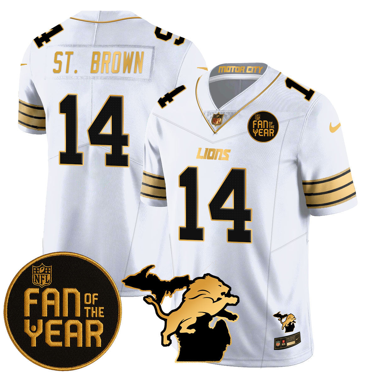 Men's Detroit Lions "Fan Of The Year" Jersey - All Stitched
