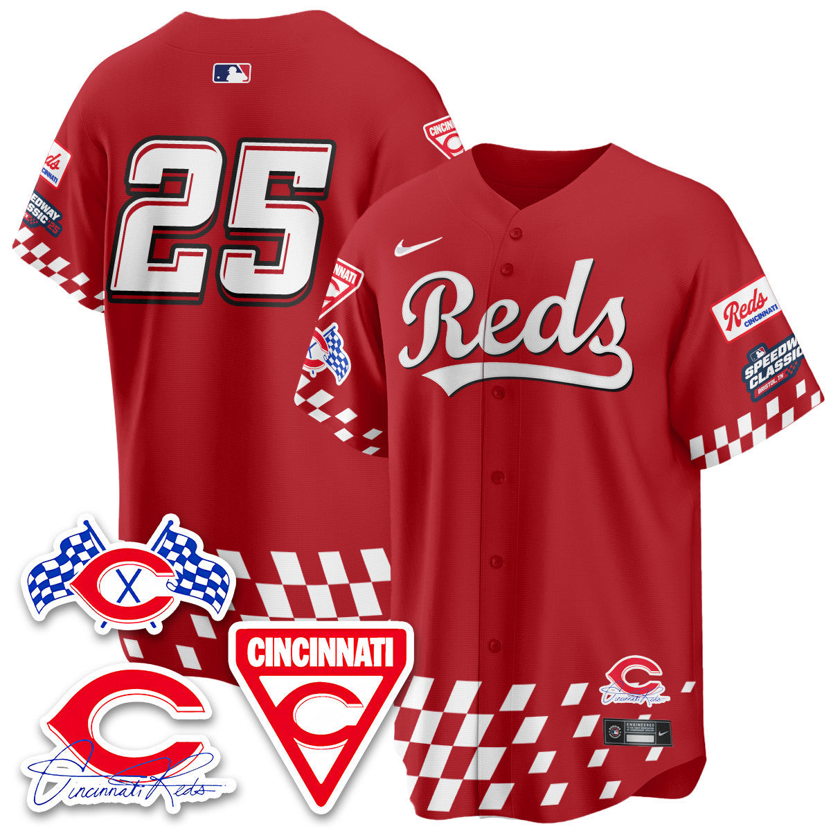 Men's Cincinnati Reds 2025 Speedway Limited Jersey V2 - All Stitched