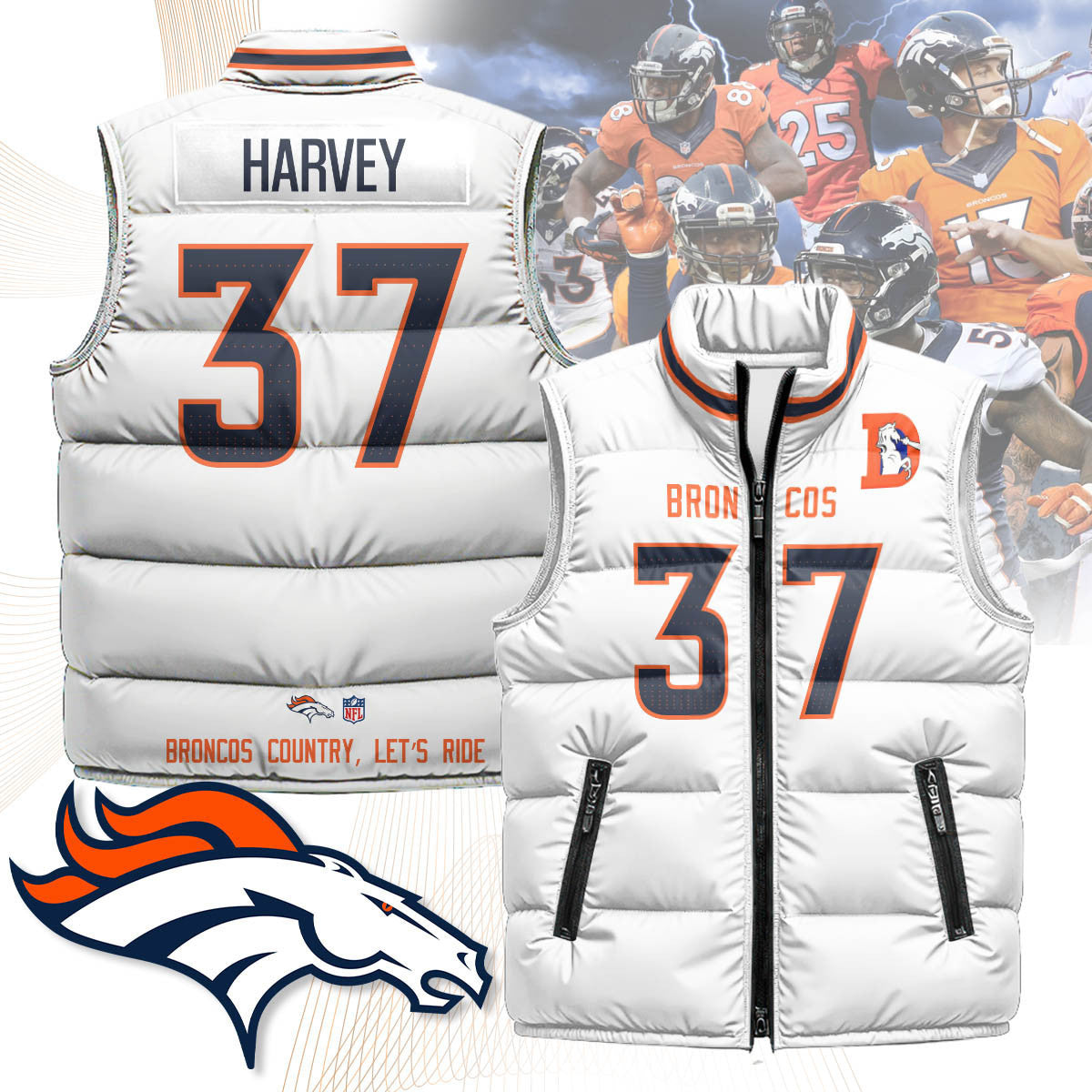 Denver Broncos Unisex Puffer Vest