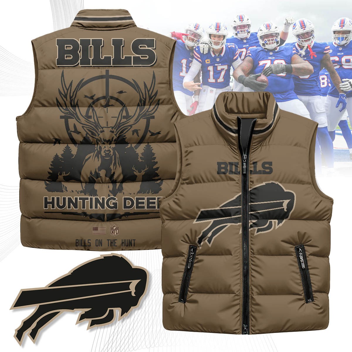 Buffalo Bills Hunting Unisex Puffer Vest