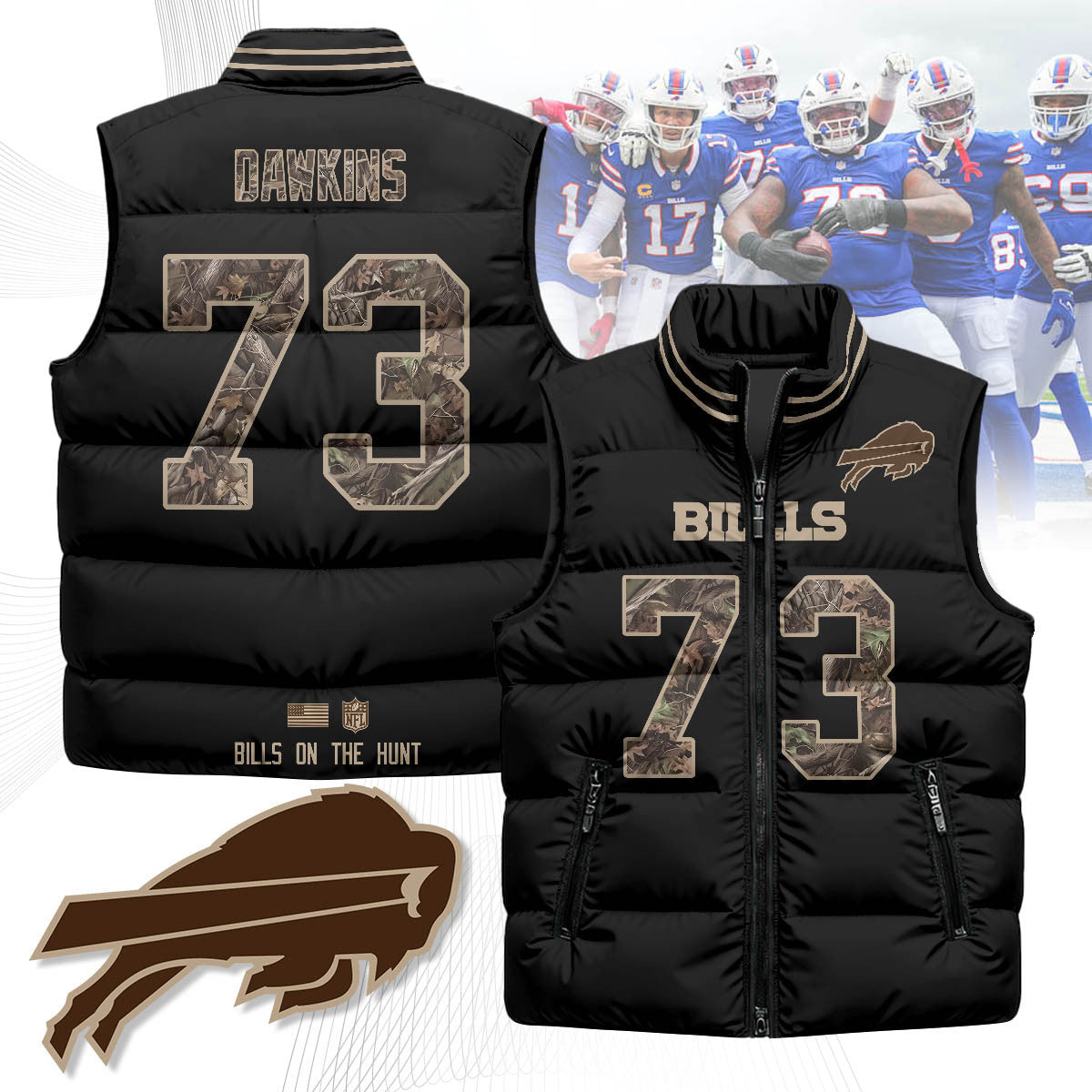 Buffalo Bills Hunting Unisex Puffer Vest
