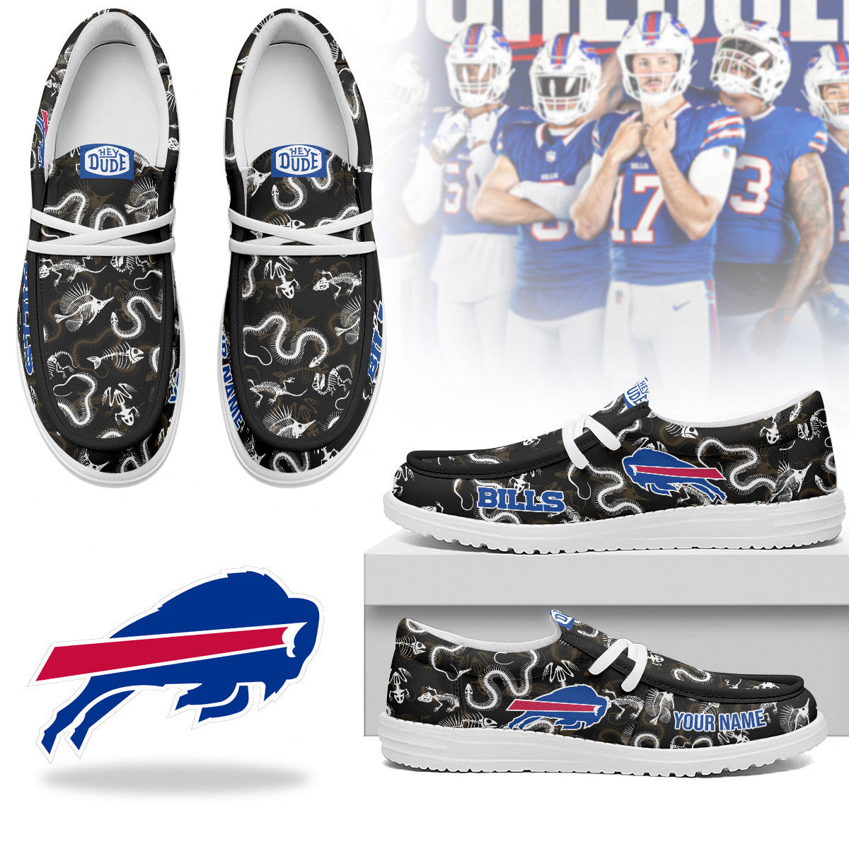 Men's Buffalo Bills Halloween Hey Dude Shoes