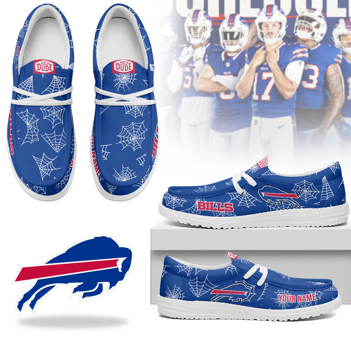 Men's Buffalo Bills Halloween Hey Dude Shoes