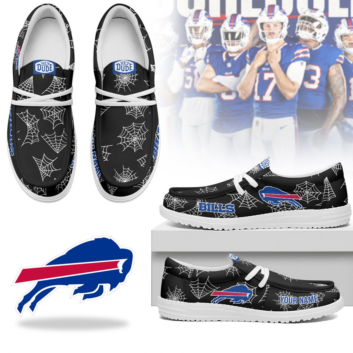 Men's Buffalo Bills Halloween Hey Dude Shoes