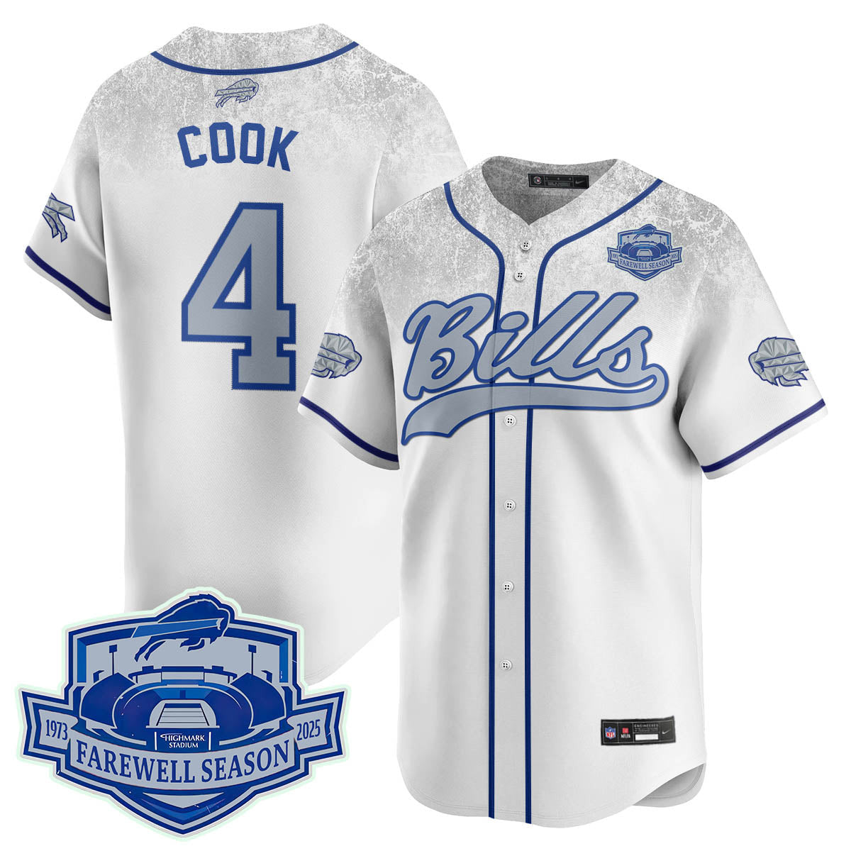 Buffalo Bills 2025 Baseball Jersey All Stitched - Farewell to Highmark Stadium