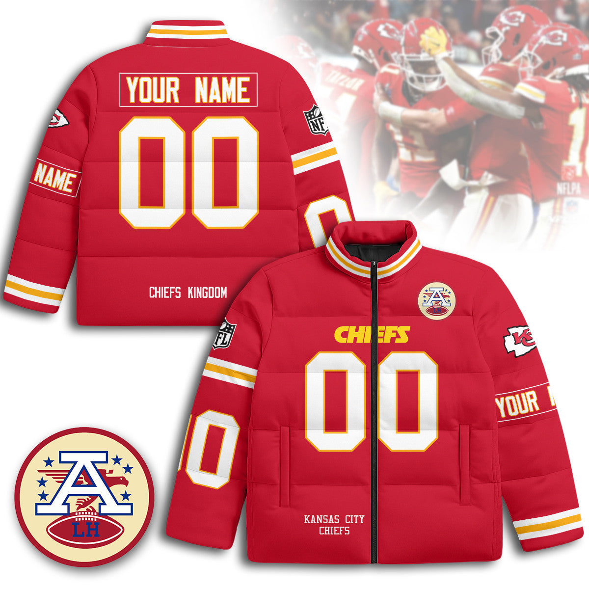 Custom Kansas City Chiefs Unisex Puffer Jacket