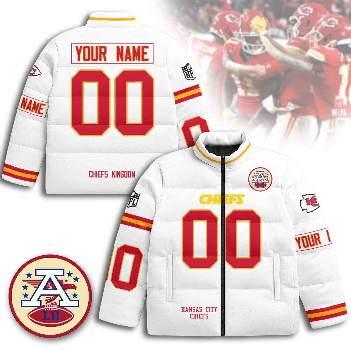 Custom Kansas City Chiefs Unisex Puffer Jacket