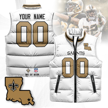 Custom New Orleans Saints Unisex Puffer Vest