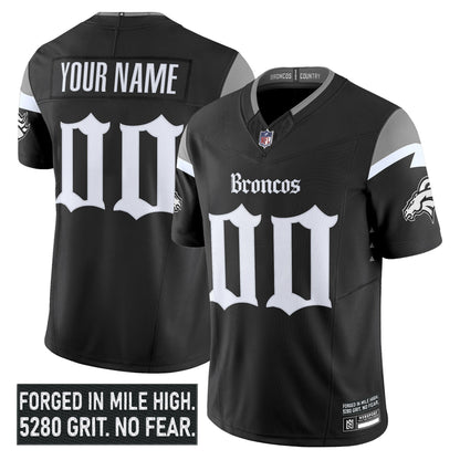 Denver Broncos 'Gothic Mile High Shadows Edition' Vapor Limited Custom Jersey - All Stitched