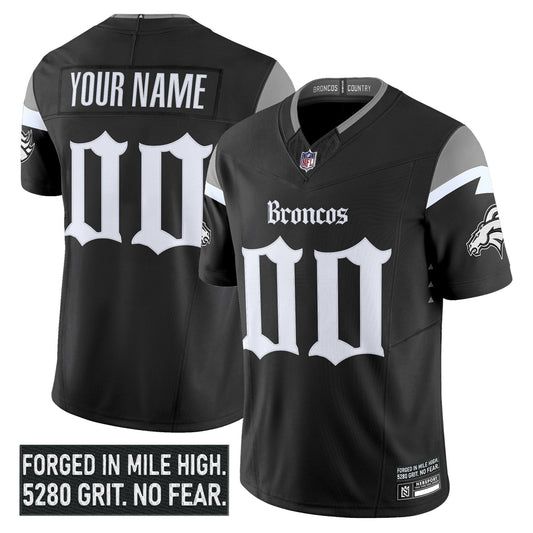 Denver Broncos 'Gothic Mile High Shadows Edition' Vapor Limited Custom Jersey - All Stitched