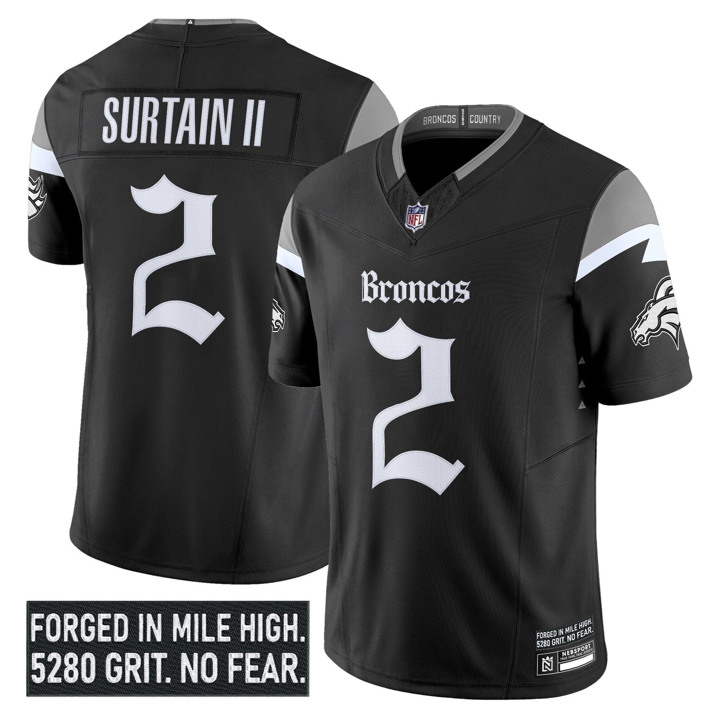 Men's Denver Broncos 'Gothic Mile High Shadows Edition' Vapor Limited Jersey - All Stitched