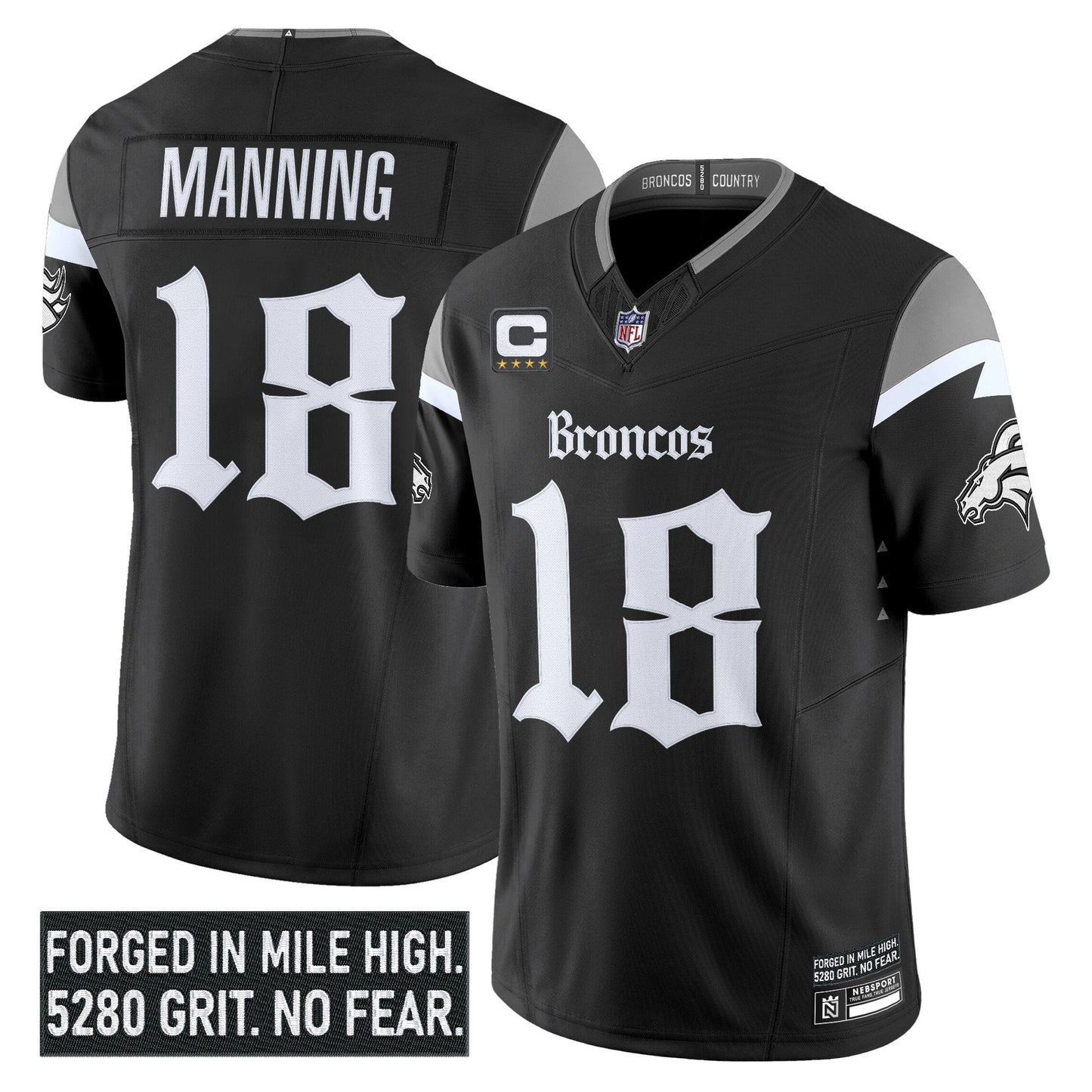 Men's Denver Broncos 'Gothic Mile High Shadows Edition' Vapor Limited Jersey - All Stitched
