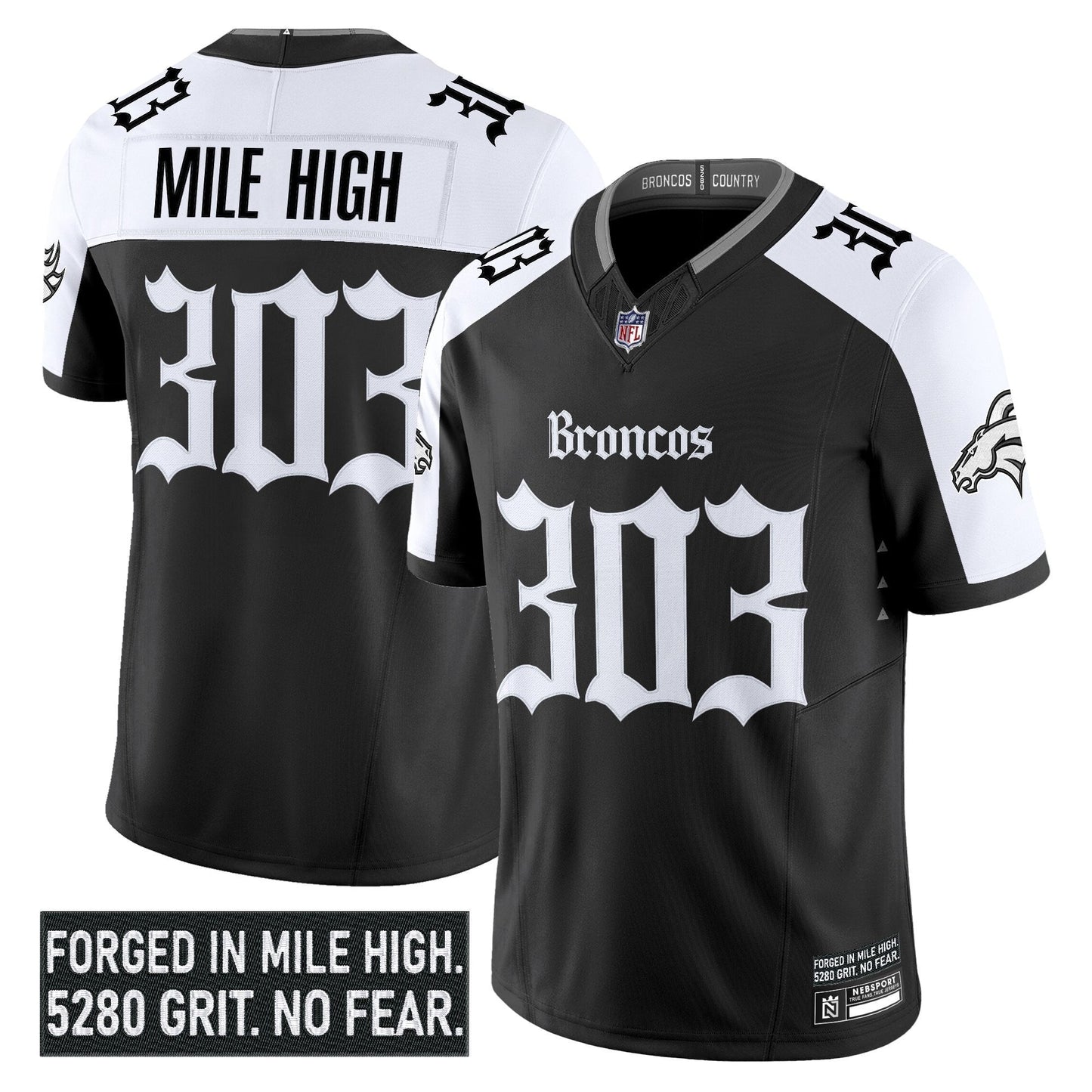 Men's Denver Broncos 'Gothic Mile High Shadows Edition' Vapor Limited Jersey - All Stitched
