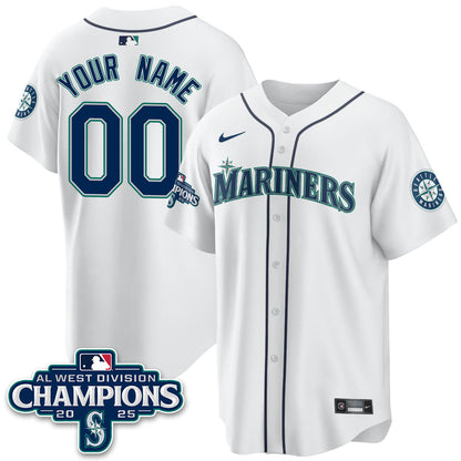 Custom Seattle Mariners 2025 AL West Division Champions Jersey - All Stitched