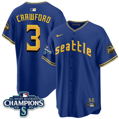 Men's Seattle Mariners 2025 AL West Division Champions Jersey - All Stitched
