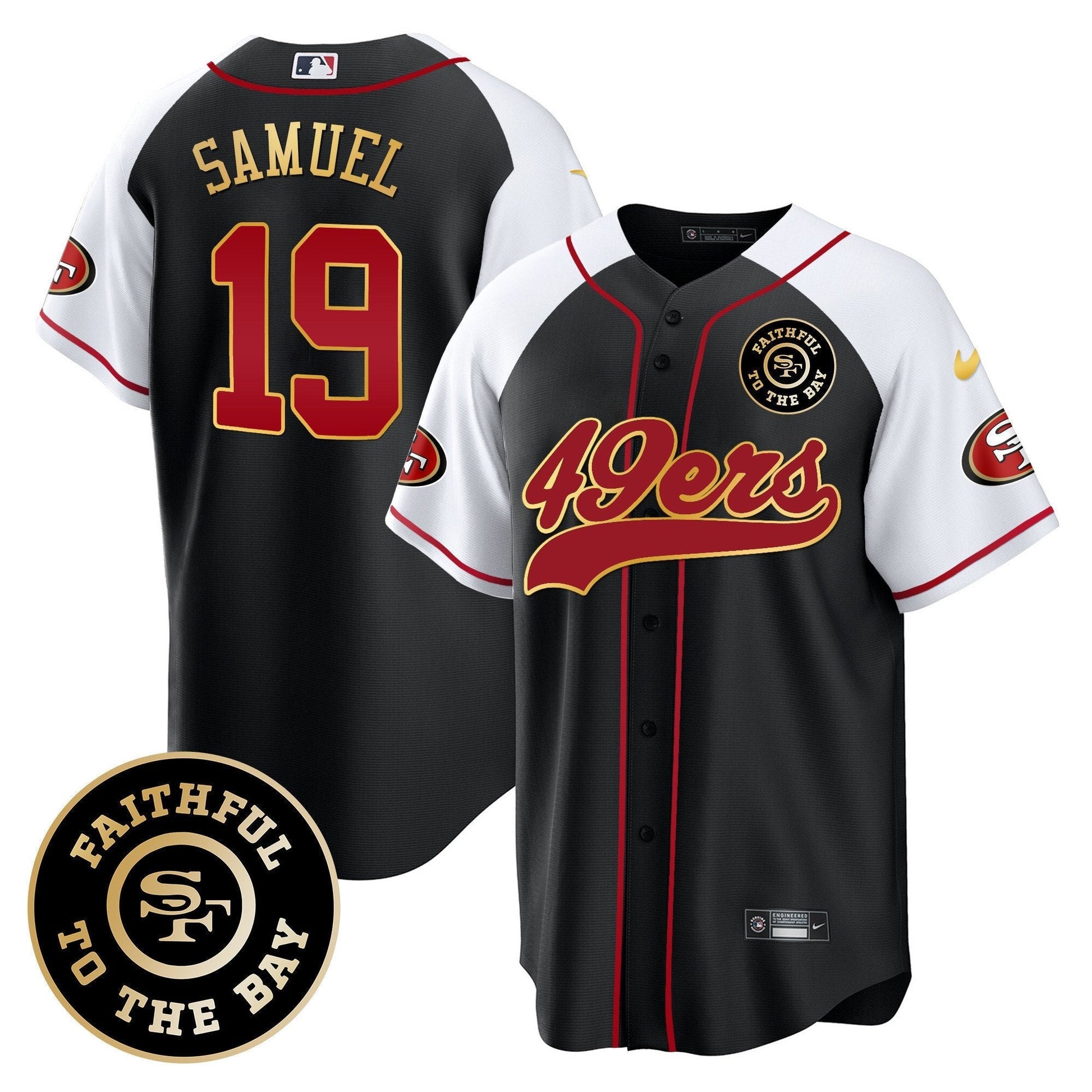 49ers Faithful To The Bay Patch Baseball Jersey - All Stitched
