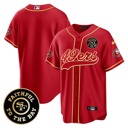 49ers Faithful To The Bay Patch Baseball Jersey - All Stitched