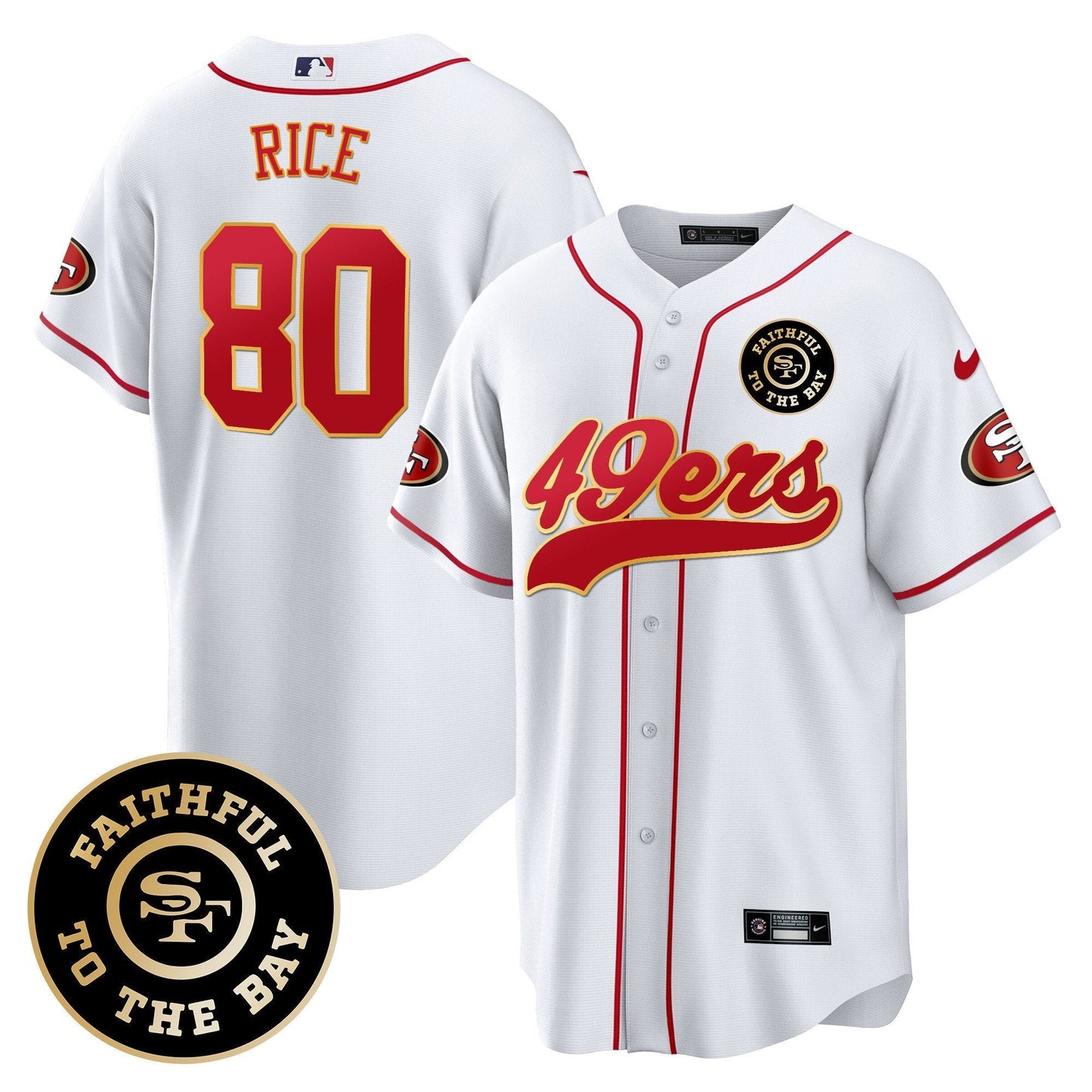 49ers Faithful To The Bay Patch Baseball Jersey - All Stitched