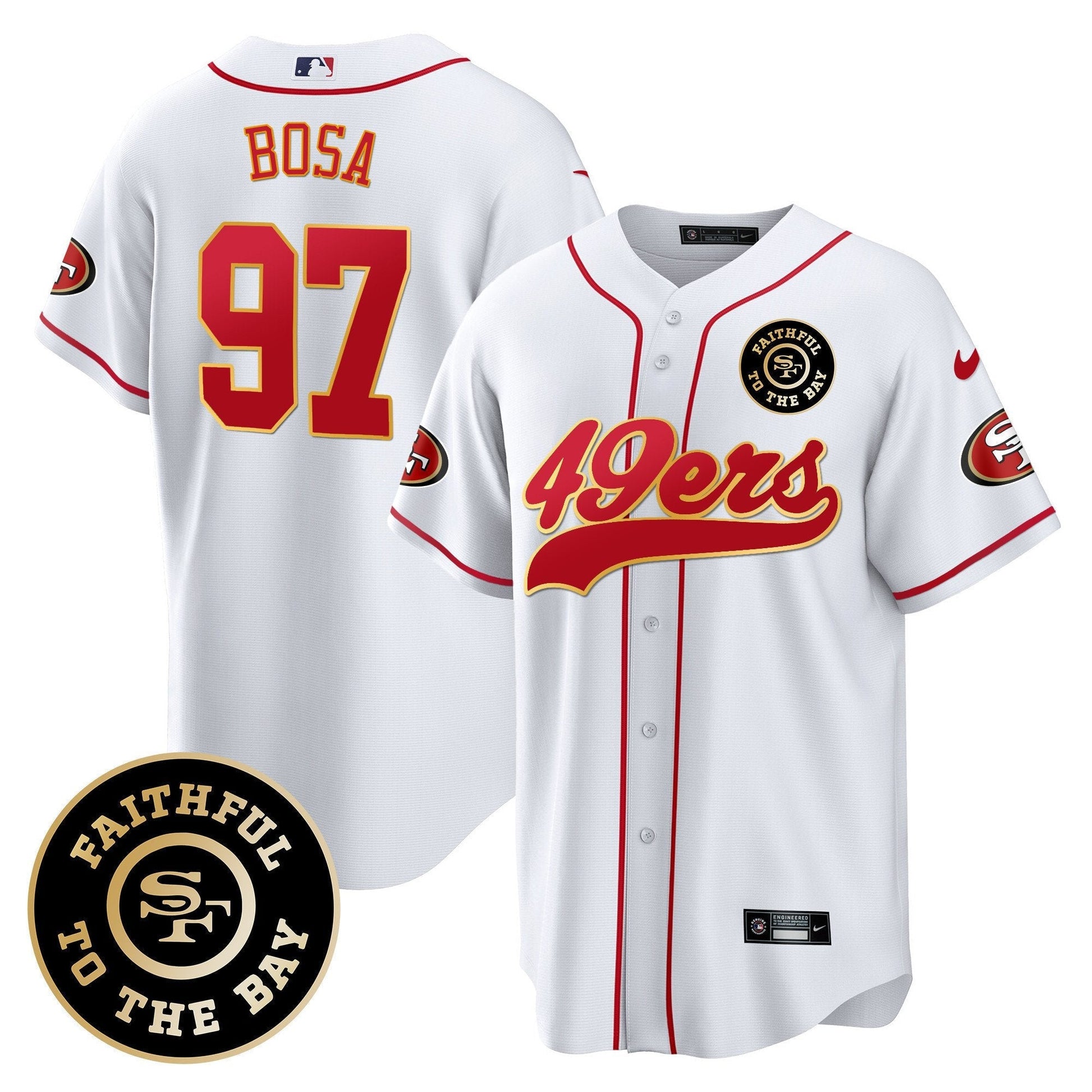 49ers Faithful To The Bay Patch Baseball Jersey - All Stitched