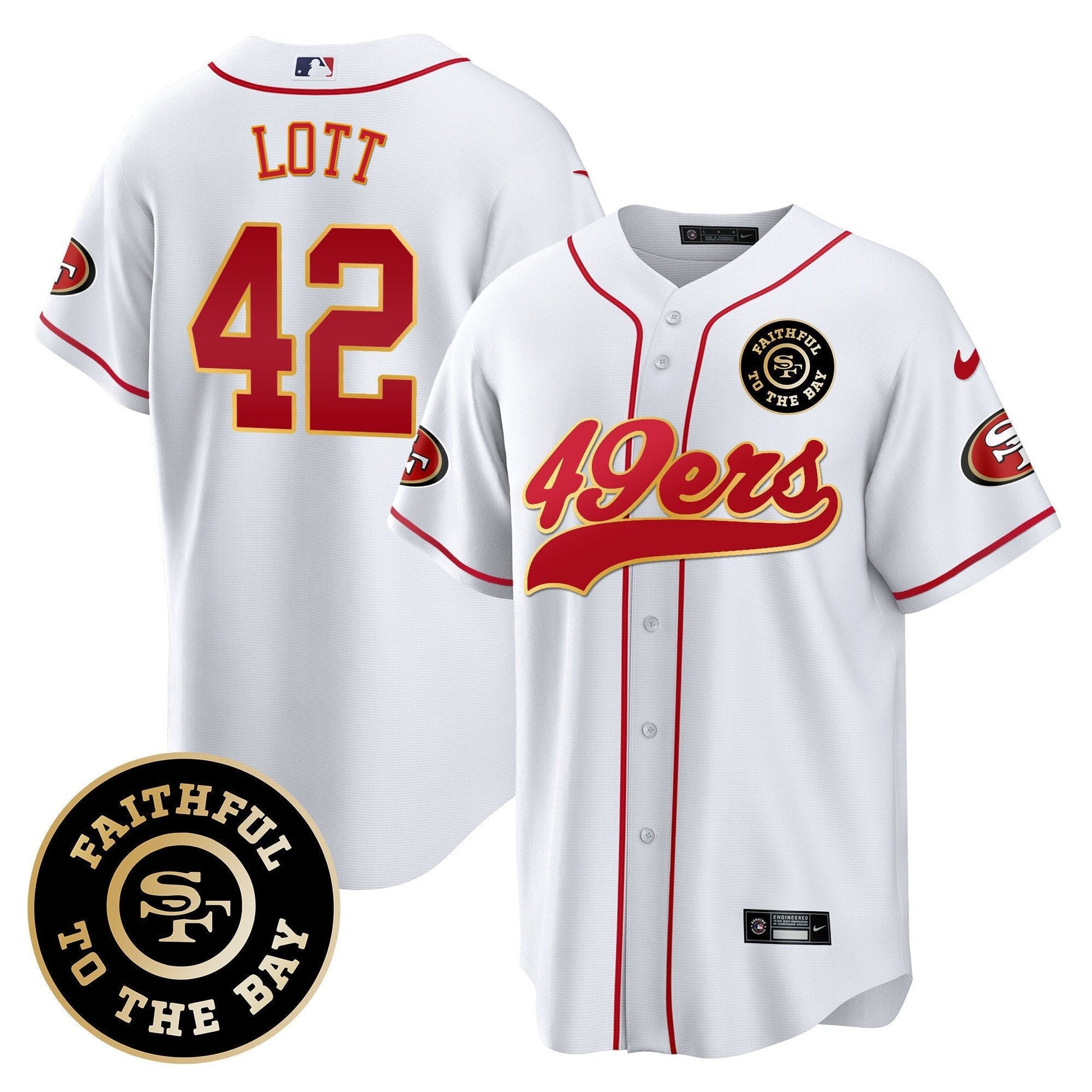 49ers Faithful To The Bay Patch Baseball Jersey - All Stitched