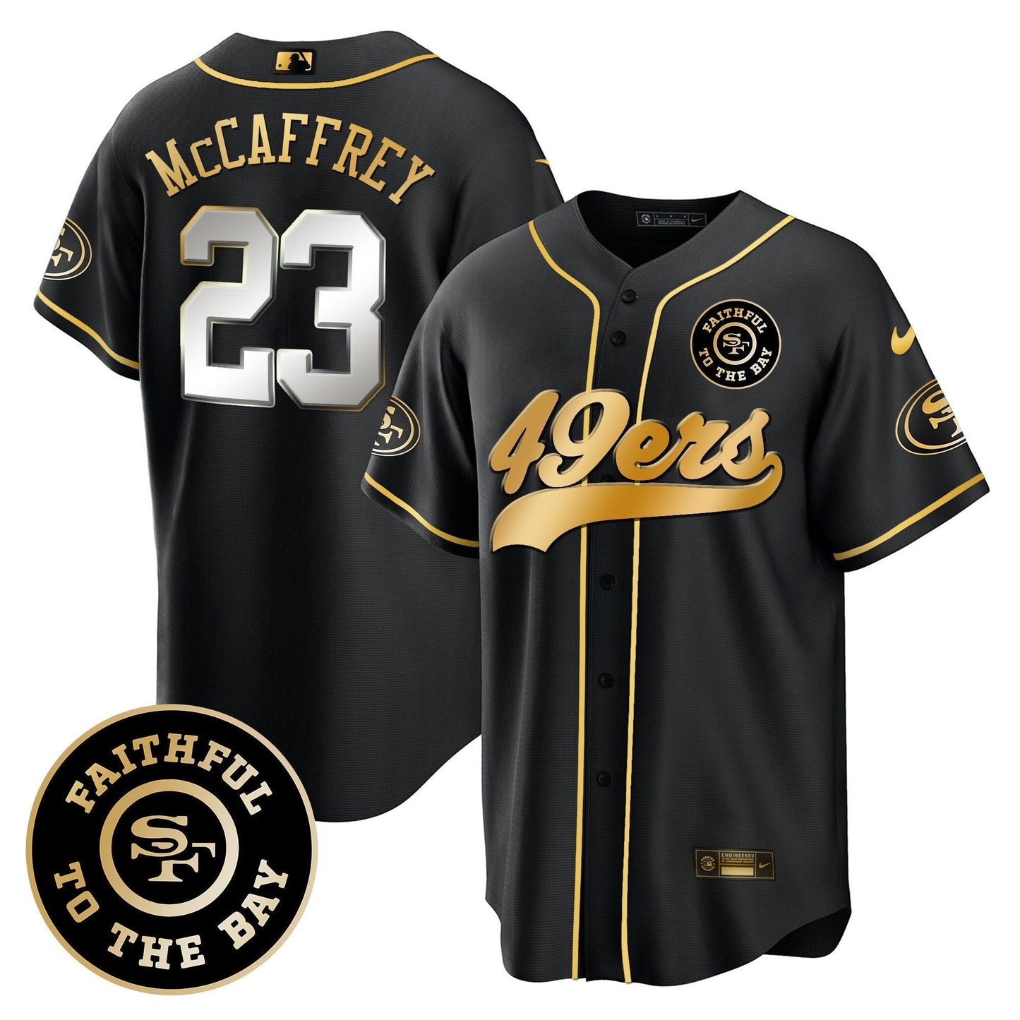 49ers Faithful To The Bay Patch Baseball Jersey - All Stitched