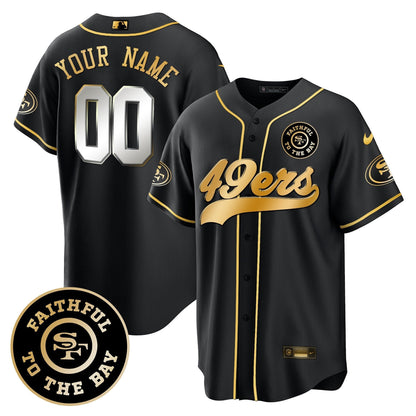 49ers Faithful To The Bay Patch Baseball Custom Jersey - All Stitched