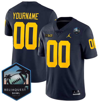 Custom MICH Football 24/25 Jersey - ReliaQuest Bowl Patch